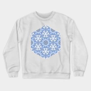 Periwinkle Blue Textured Boho Hex Pattern Crewneck Sweatshirt